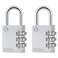Zarker XD35 Combination Lock 3Digit Padlock for School Gym Sports LockerLock Fence Toolbox Case Hasp Storage 2Pack Gray