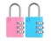 Zarker XD35 Combination Lock 3Digit Padlock for School Gym Sports LockerLock Fence Toolbox Case Hasp Storage 2Pack Pink Blue