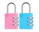 Zarker XD35 Combination Lock 3Digit Padlock for School Gym Sports LockerLock Fence Toolbox Case Hasp Storage 2Pack Pink Blue