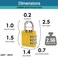 Zarker XD35 Combination Lock 3Digit Padlock for School Gym Sports LockerLock Fence Toolbox Case Hasp Storage 2Pack Yellow