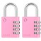 Zarker XD40 Combination Lock 4 Digit Padlock for School Gym Sports Locker Fence Toolbox Case Hasp Storage 2Pack Pink