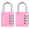 Zarker XD40 Combination Lock 4 Digit Padlock for School Gym Sports Locker Fence Toolbox Case Hasp Storage 2Pack Pink