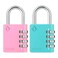 Zarker XD40 Combination Lock 4Digit Padlock for School Gym Sports LockerLock Fence Toolbox Case Hasp Storage 2Pack Pink Emerald