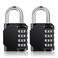 ZHEGE Combination Lock Outdoor 2 Pack 4 Digit Resettable Weatherproof Combination Padlock for Gym School Gates Doors Hasps Storage Black 2 Pack