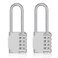 ZHEGE Long Shackle Padlock 453 Overall Height 262 Shackle Height 4 Digit Combination Lock Weatherproof Resettable Combo Lock for SchoolGym Locker Outdoor Lock for Fence Gate Silver 2 Pack