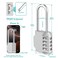 ZHEGE Long Shackle Padlock 453 Overall Height 262 Shackle Height 4 Digit Combination Lock Weatherproof Resettable Combo Lock for SchoolGym Locker Outdoor Lock for Fence Gate Silver 2 Pack