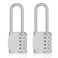 ZHEGE Long Shackle Padlock 453 Overall Height 262 Shackle Height 4 Digit Combination Lock Weatherproof Resettable Combo Lock for SchoolGym Locker Outdoor Lock for Fence Gate Silver 2 Pack