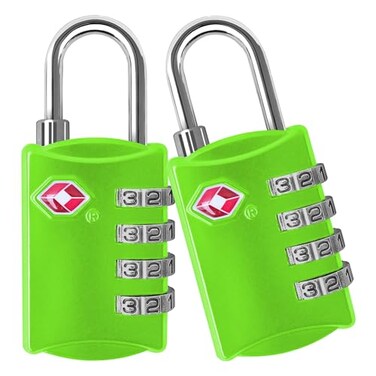 desired tools Desired Tools TSA Locks for Luggage 2Pc Durable Steel Padlock Keyless Easy to Read 4Digit Combination Lock for Backpacks Travel Suitcases Toolbox Filing Cabinets Baggage Gym Locker Green