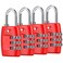 Cluckyu TSA Luggage Locks 4Pack 3 Digit Combination Padlocks Approved Travel Lock for Suitcases Baggage Red