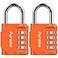 Puroma 2 Pack Combination Lock for Locker 4 Digit Outdoor Waterproof Padlock for School Gym Sports Fence Toolbox Gate Case Outdoor Hasp Storage Cabinets Orange