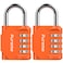 Puroma 2 Pack Combination Lock for Locker 4 Digit Outdoor Waterproof Padlock for School Gym Sports Fence Toolbox Gate Case Outdoor Hasp Storage Cabinets Orange