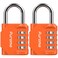Puroma 2 Pack Combination Lock for Locker 4 Digit Outdoor Waterproof Padlock for School Gym Sports Fence Toolbox Gate Case Outdoor Hasp Storage Cabinets Orange