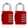 ZHEGE Combination Padlocks 4 Digit Number Code for Gym School Locker Lock Employee Lock Red 2 Pack