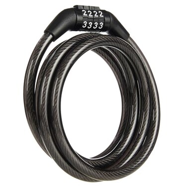BRINKS 5 Ft Bike Lock Cable with Preset Combination Vinyl Covered Bike Lock Combination Cable for Outdoor Use