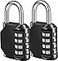 Fayleeko Combination Lock 4 Digit Padlock for School Gym Sports Locker Fence Toolbox Case Hasp Cabinet Storage 2 Pack Black