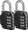 Fayleeko Combination Lock 4 Digit Padlock for School Gym Sports Locker Fence Toolbox Case Hasp Cabinet Storage 2 Pack Black