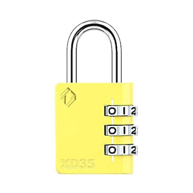 Zarker XD35 Combination Lock 3Digit Padlock for School Gym Sports Locker Lock Fence Toolbox Case Outdoor Hasp Storage 1Pack Yellow
