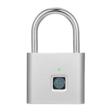 QEBIDUM Fingerprint Padlock USB Charging Waterproof Mini Smart Security Lock with No App No Key No Trouble Friendly for Kids and Elderly