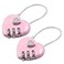 Coufce 2 Pcs Heart Digit Combination Lock Pink Heart Padlock Mini Code Lock Outdoor Waterproof Padlock Wire Rope for Jewelry Storage Box Diary Book Luggage Hall Locker