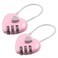 Coufce 2 Pcs Heart Digit Combination Lock Pink Heart Padlock Mini Code Lock Outdoor Waterproof Padlock Wire Rope for Jewelry Storage Box Diary Book Luggage Hall Locker