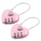 Coufce 2 Pcs Heart Digit Combination Lock Pink Heart Padlock Mini Code Lock Outdoor Waterproof Padlock Wire Rope for Jewelry Storage Box Diary Book Luggage Hall Locker