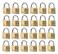 Master Lock 140D Solid Brass Keyed Different Padlock with 1916 Wide Body 14inch Shackle 24Pack