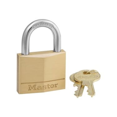 Master Lock 140D Solid Brass Keyed Different Padlock with 1916Inch Wide Body 14Inch Shackle 4Pack