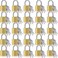 Yaocom Solid Brass Keyed Padlock Small Padlocks Keyed Alike Yellow Gym Lock Strong Padlock with Key for Luggage Toolbox24 Pcs30mm 1316