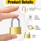 Yaocom Solid Brass Keyed Padlock Small Padlocks Keyed Alike Yellow Gym Lock Strong Padlock with Key for Luggage Toolbox4 Pcs30mm 1316