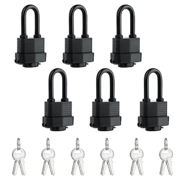 ZEERSHEE 29 15inch Waterproof Heavy Duty 40mm Laminated Steel Padlock with Keys for Outdoor Indoor Use Keyed AlikePack of 6