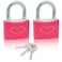 Fuaxat 2 Pack Pink Padlock with 3 Keys Locker Lock with 1916 40 mm Wide Aluminum Lock Body Padlock Keyed Alike for Gym Locker Gate Sheds Storage Unit Fence Toolbox