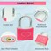 Fuaxat 2 Pack Pink Padlock with 3 Keys Locker Lock with 1916 40 mm Wide Aluminum Lock Body Padlock Keyed Alike for Gym Locker Gate Sheds Storage Unit Fence Toolbox