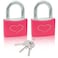 Fuaxat 2 Pack Pink Padlock with 3 Keys Locker Lock with 1916 40 mm Wide Aluminum Lock Body Padlock Keyed Alike for Gym Locker Gate Sheds Storage Unit Fence Toolbox