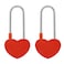 Honbay 2PCS Love Lock Without Key Heart Padlock Alloy Steel Heart Lock Wish Lock Romantic Padlock Everlasting Love for Lovers Red