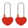 Honbay 2PCS Love Lock Without Key Heart Padlock Alloy Steel Heart Lock Wish Lock Romantic Padlock Everlasting Love for Lovers Red