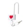Honbay Red Love Lock Padlock with Keys