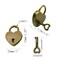 Hyamass 3Pcs Mini Bronze Antique Padlock Vintage Small Locks with Keys Small Heart Lock and Key Set Bronze