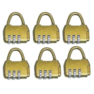 kathson Kathson Antique Style Mini Handbag Shaped Combination Locks Set of 6 Bronze
