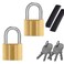 KAWAHA 81402P Brass Keyed Padlock Keyed Alike Waterproof Solid Brass Lock for Sheds Storage Unit School Gym Locker Fence Toolbox Hasp Storage 1916 in 40 mm 2