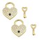 KUMGROT 2 Pcs Small Heart Shaped Lock Mini Locks with Keys Rhinestone Metal Lock Padlock for Jewelry Storage Box Luggage Diary Book Gold