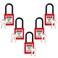 LEONAKO Lockout Tagout Set 5 Red Safety Locks Keyed Different Nylon Shackle 2 Keys per Lock OSHA Compliant for Tag Out Station and Devices
