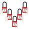 LEONAKO Lockout Tagout Set 5 Red Safety Locks Keyed Different Nylon Shackle 2 Keys per Lock OSHA Compliant for Tag Out Station and Devices