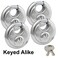 Master Lock 4 Keyed Alike Stainless Steel Trailer and Multi Purpose Padocks w8 Keys 40KA4
