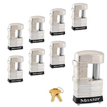 Master Lock 8 Keyed Alike Trailer Multi Purpose Padlocks w 16 Keys 37KA8