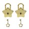 Oedema Star Shape Padlock Gold Mini Padlock with Key Zinc Alloy Small Lock for Diary Jewelry Box Drawer Pack of 2