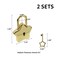 Oedema Star Shape Padlock Gold Mini Padlock with Key Zinc Alloy Small Lock for Diary Jewelry Box Drawer Pack of 2