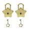 Oedema Star Shape Padlock Gold Mini Padlock with Key Zinc Alloy Small Lock for Diary Jewelry Box Drawer Pack of 2