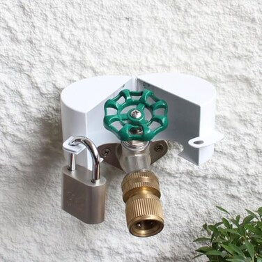 Dakekou Outdoor Faucet Lock with Padlock Water Spigot Lockout Device Suitable for Garden Hose Bib Water Valve ChildproofPrevent Water Theft and Unauthorized Use of WaterWhite