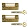 Pastlla 2 PCS Antique Chinese Lock Flower Bird Padlock Carved Vintage Retro Latch Lock with Key for Jewelry Box Drawer Gold