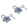 Tighall 2PCS Metal Mini Decorative Padlock Silver Cute Star Lock with Star Key for Luggage Cabinet Handbag Diary Book